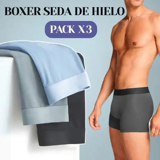 Mr.Perfect - Boxer Seda de Hielo Hombre Pack x 3 unidades
